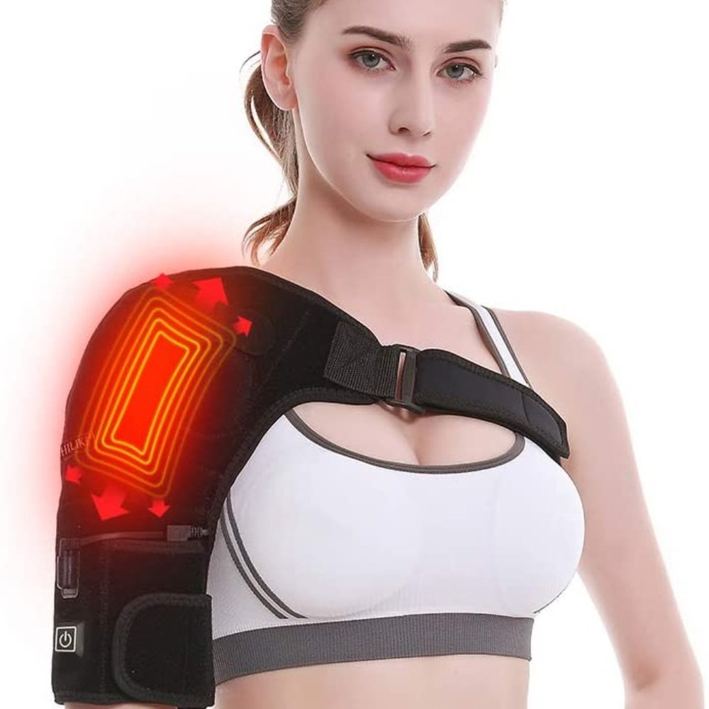 New CHILIKI Heated Shoulder Support Wrap Brace